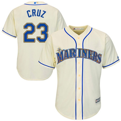 Mariners #23 Nelson Cruz Cream Cool Base Stitched Youth MLB Jersey